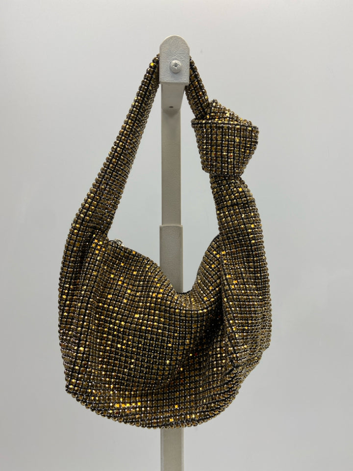 Gold Iridescent Rhinestone(s) Handbag