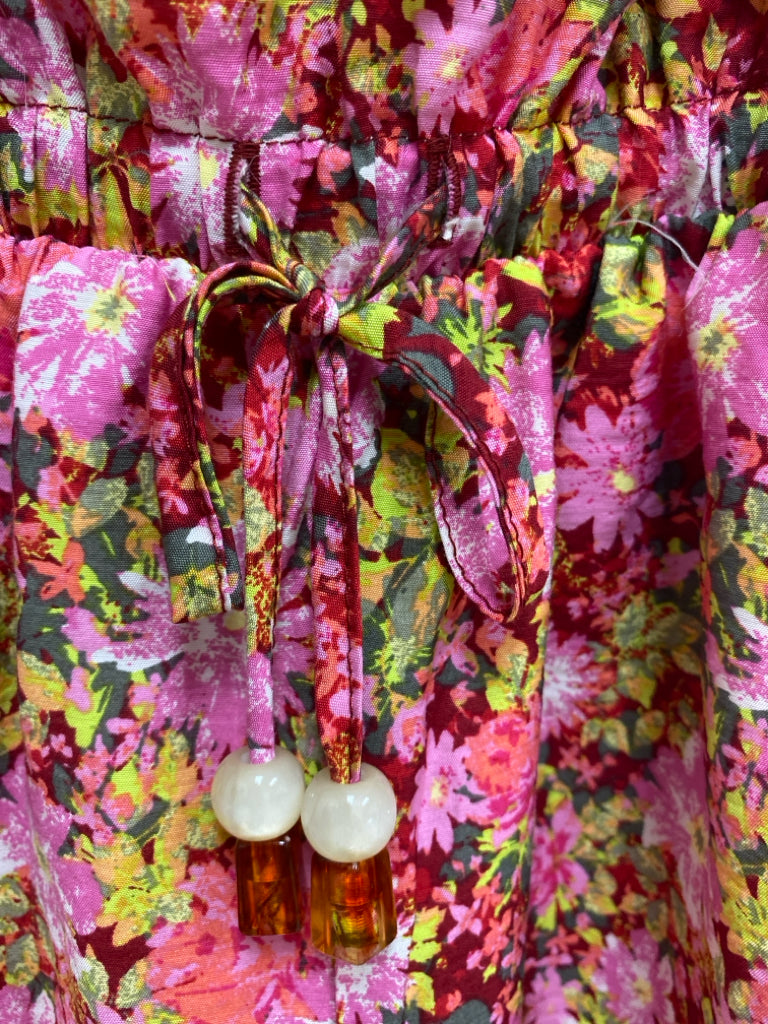NWT Size S Red/Pink White/Green Floral Sleeveless Ladies Jumpsuit