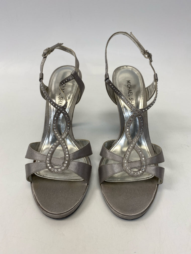 Size 9 Silver Rhinestone(s) Sandals