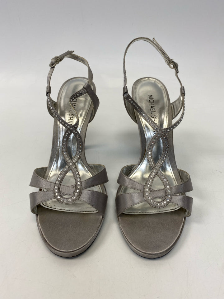 Size 9 Silver Rhinestone(s) Sandals