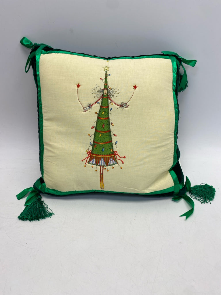 Dept. 56 Cream Green Trees Christmas
