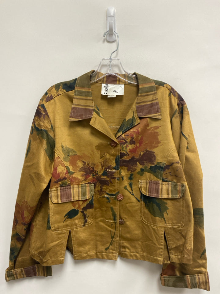 Size S Brown Green/Purple Abstract Ladies Jacket