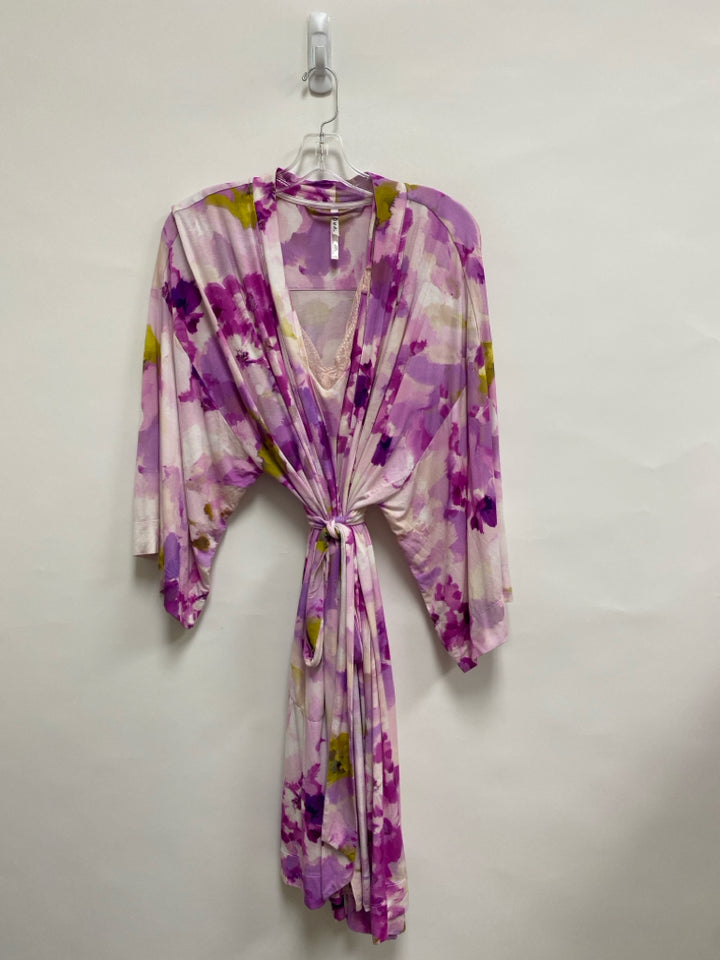 Soma Size L Lavender White/Yellow Abstract Ladies 2pc Pajamas