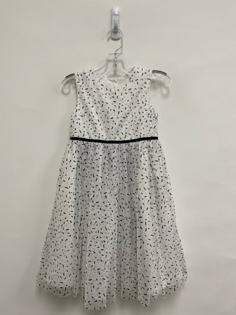 Marmellata SIZE 6 Ecru Black/Silver Lines Sleeveless Girl&