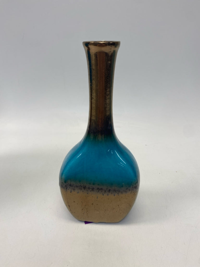Copper Turquoise Ceramic Vase