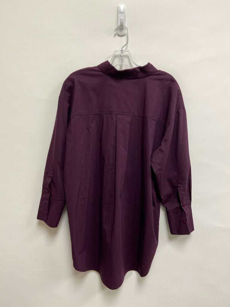 Liverpool Size L Plum Button Down Ladies Top