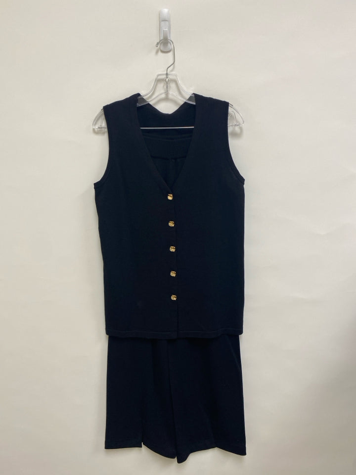 Size S Black Sleeveless Knit Ladies 2pc Pant Set