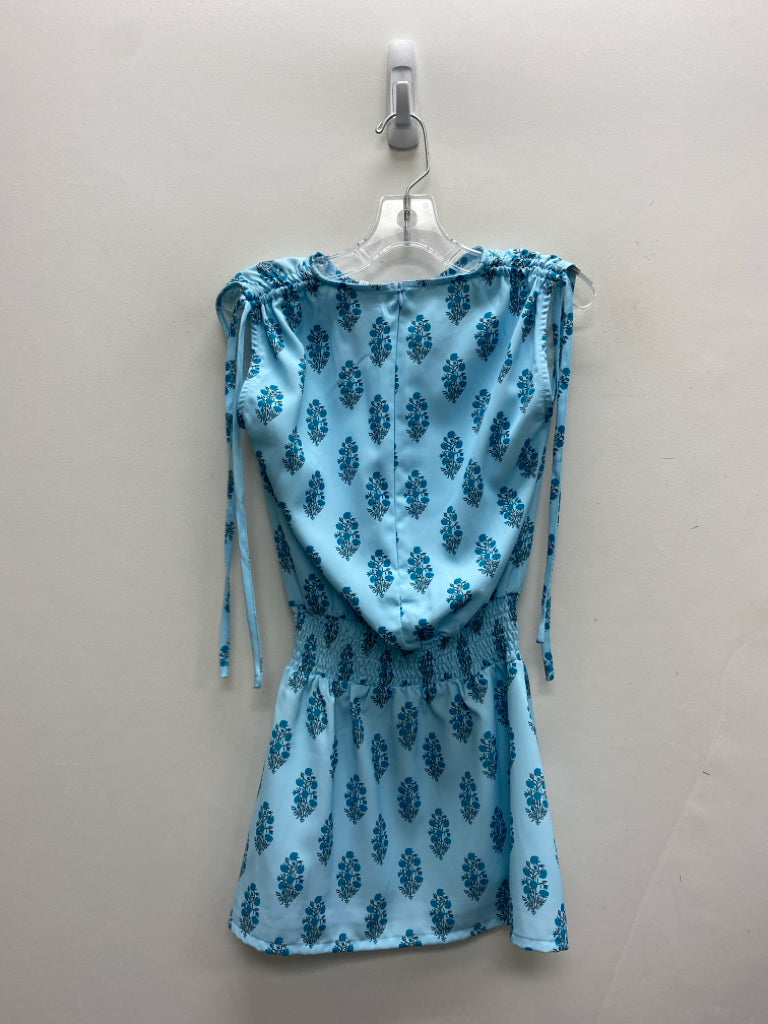 NWT SIZE 7 Aqua Blue Floral Sleeveless Girl&