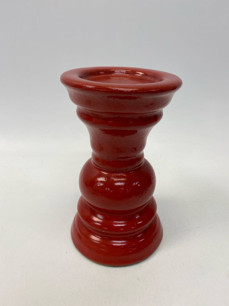 Red Ceramic Candleholder(s)