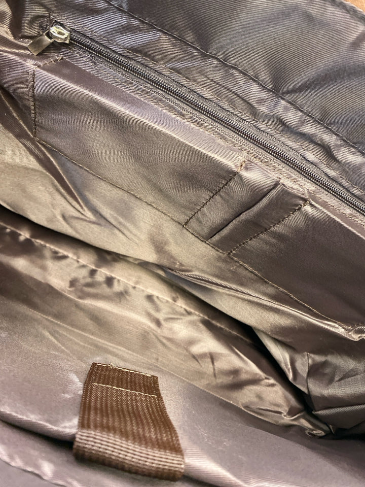 NWT White Brown Quilted Tote Bag