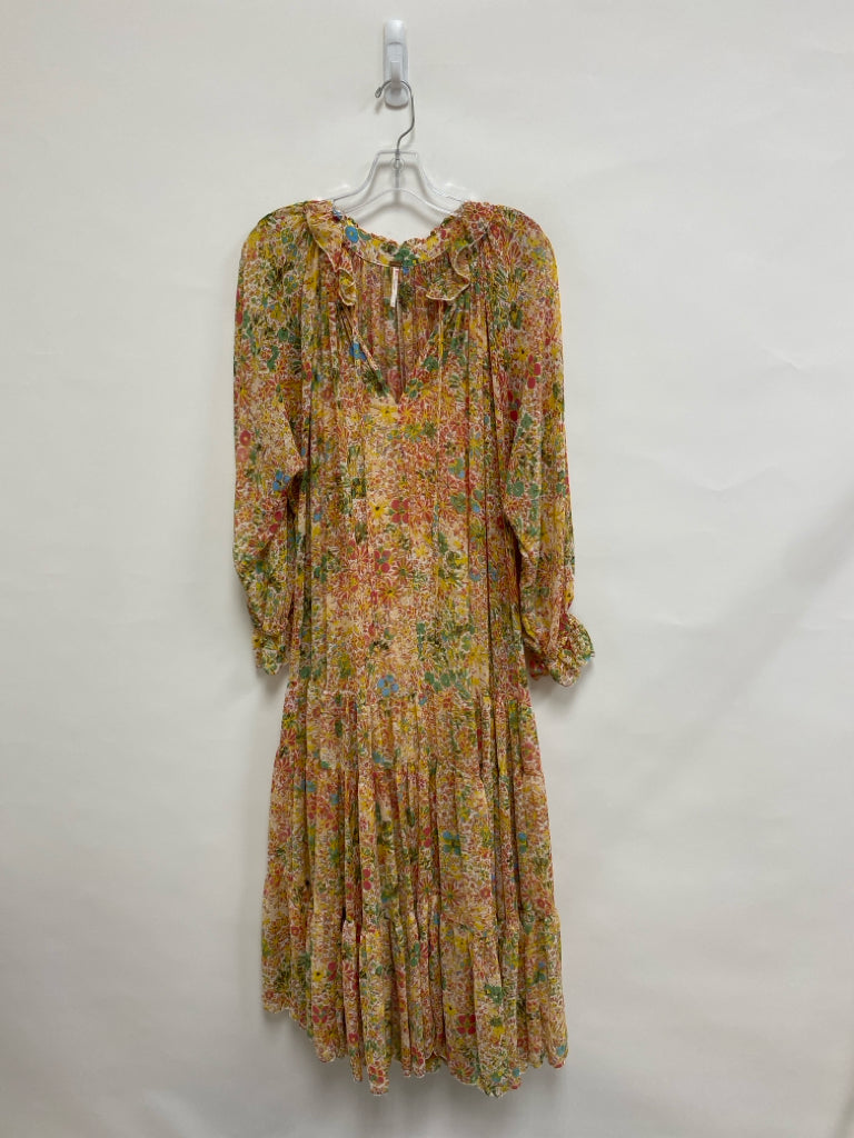 free people sheer dress Free People Size M Pink/Yellow White/Green Floral Maxi Sheer Ladies Dr –  etc. Consignment Shoppe Winston Salem