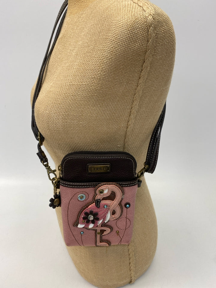 Chala Brown Pink Flamingo(es) Crossbody