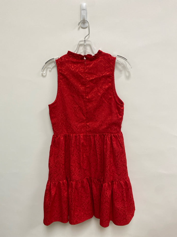 Size XS Red Sleeveless Brocade Ladies Dress
