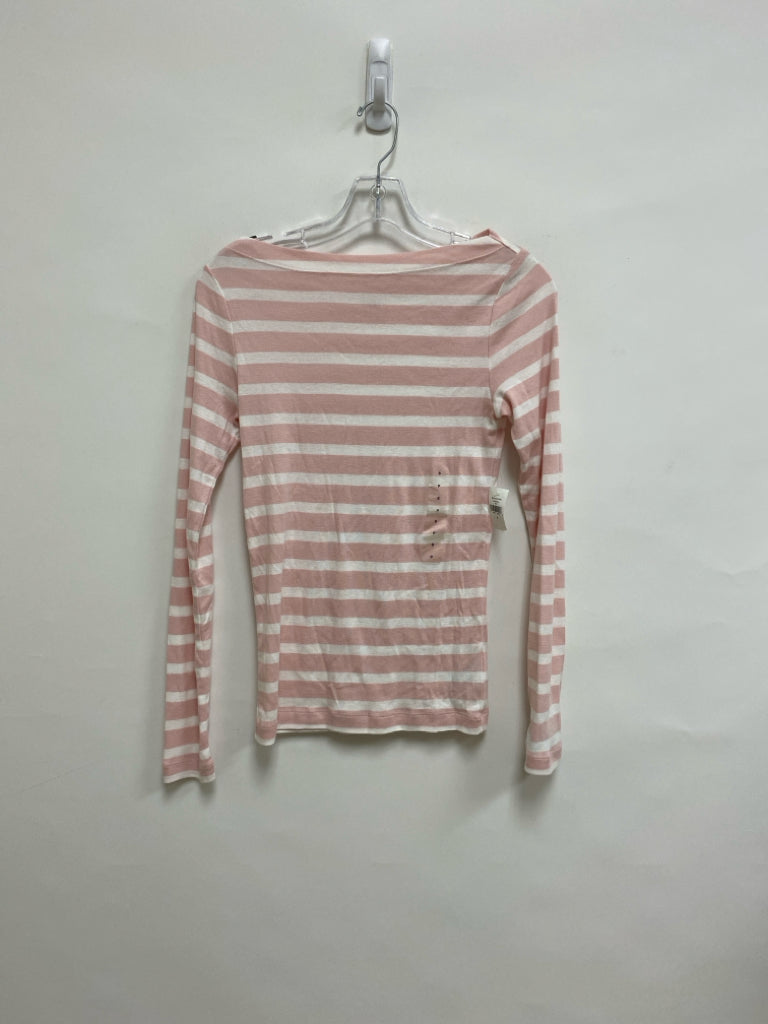 NWT Gap Size S Pink White Striped Long Sleeve Tee Ladies Top