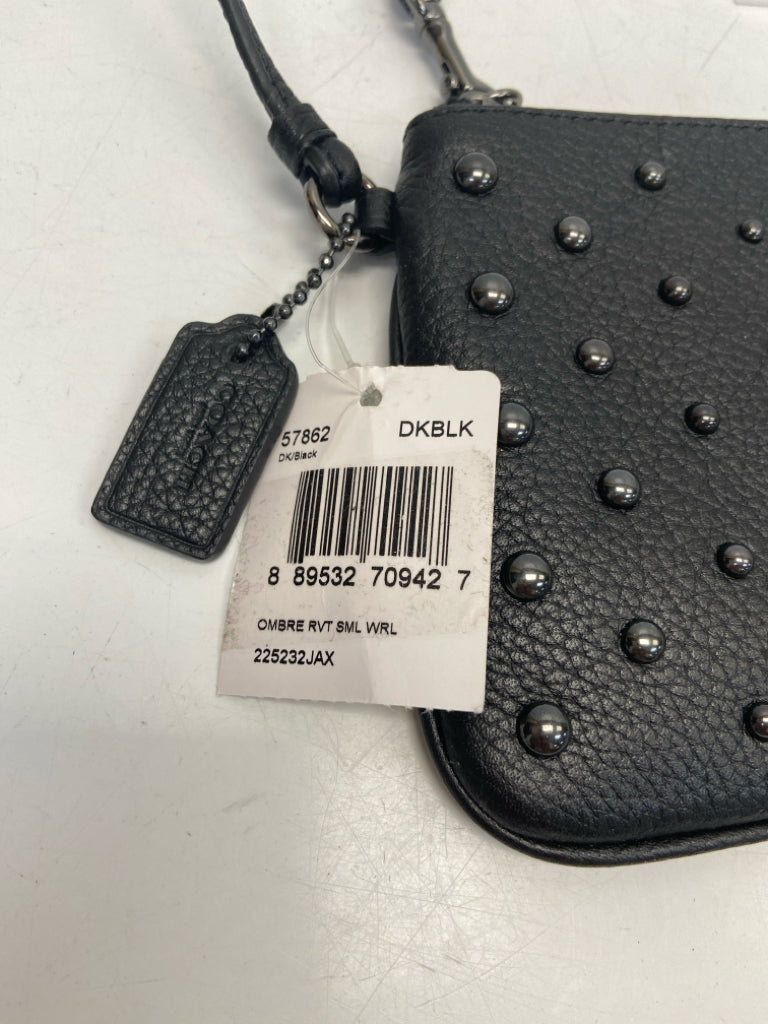 NWT Coach Black Studded Wristlet