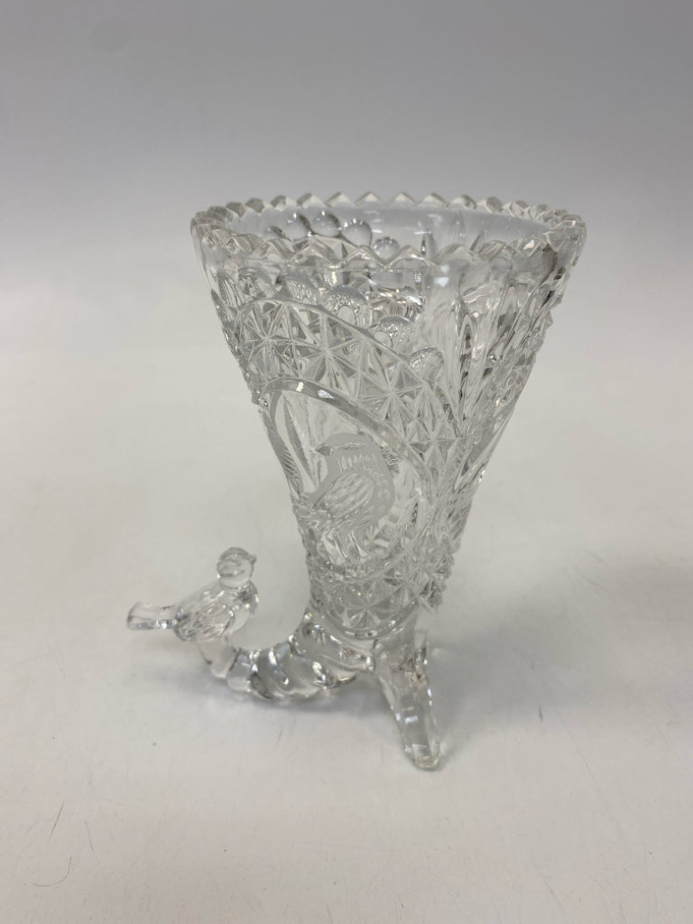 Clear Birds Crystal Vase