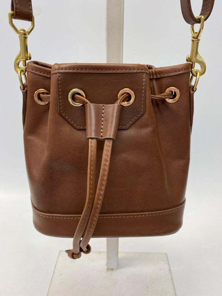 J.W. Hulme Dark Brown Drawstring(s) Leather Handbag