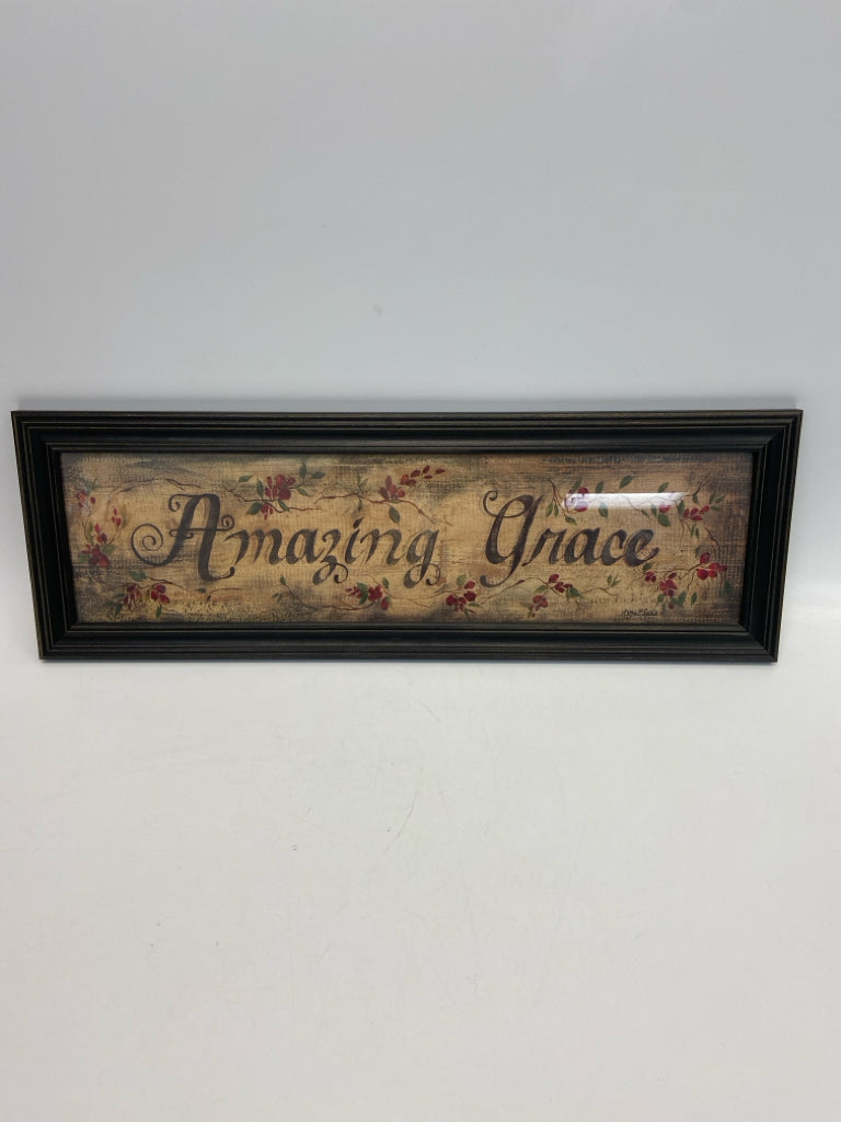 Tan Black Words Framed Art