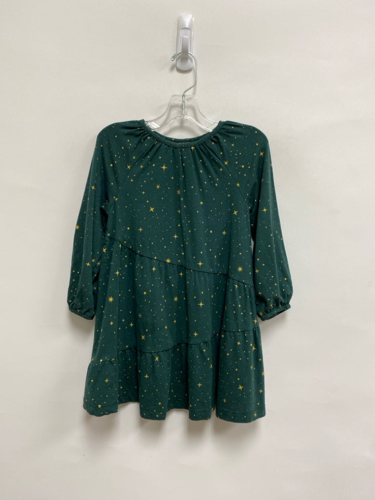 hanna Andersson SIZE 3T Dark Green Gold Stars Long Sleeve Girl&
