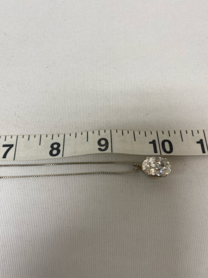 Silver Clear Circles Necklace