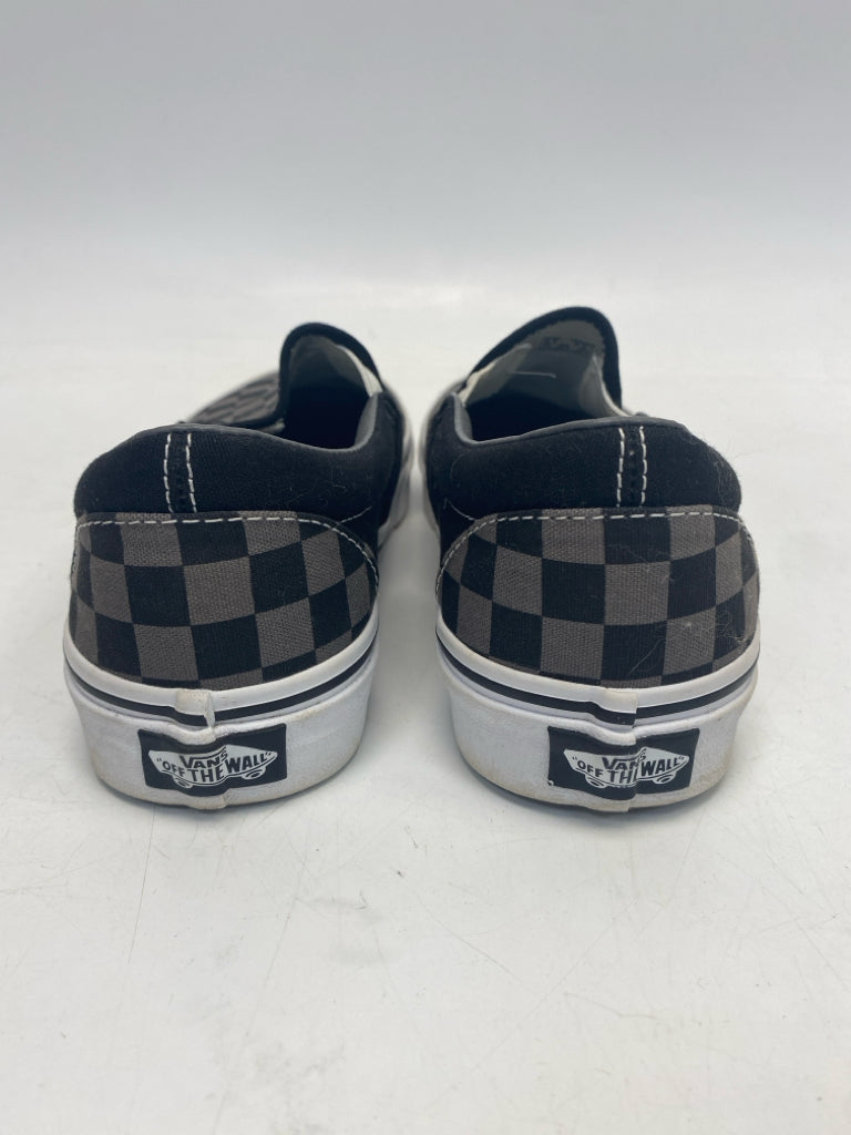 Vans US Shoe Size 8 Dark Gray Black Checkered Sneakers