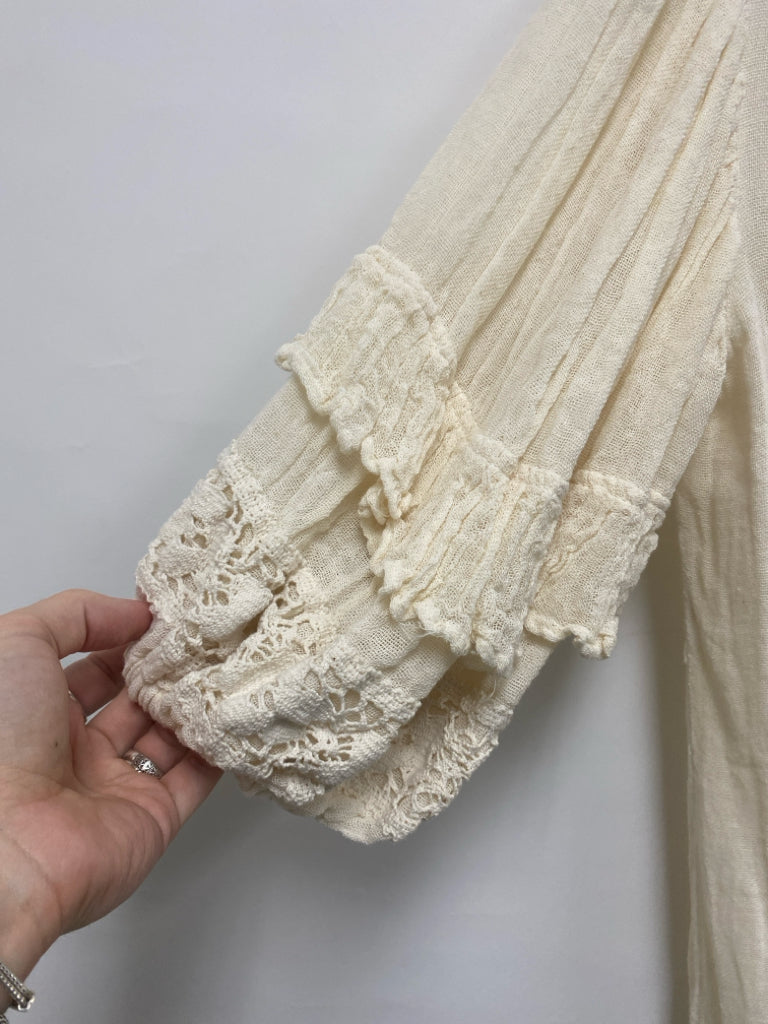 Jens Pirate Booty/ Free People Size M Cream Drape Ladies Kimono