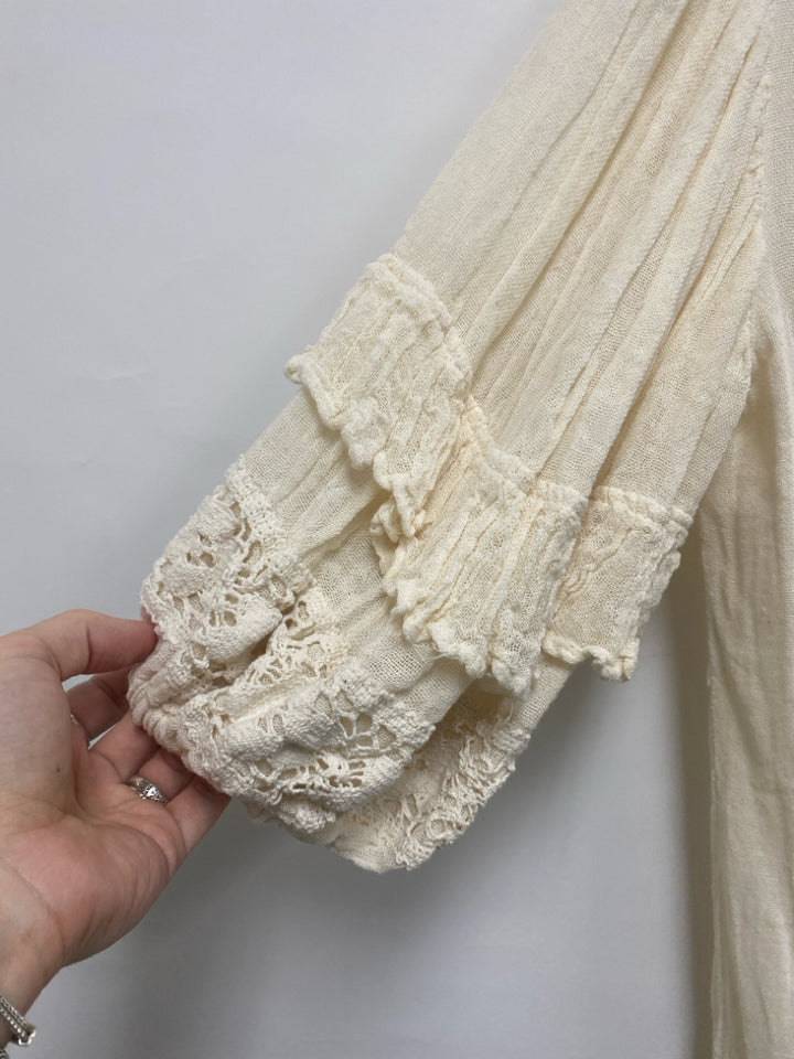 Jens Pirate Booty/ Free People Size M Cream Drape Ladies Kimono