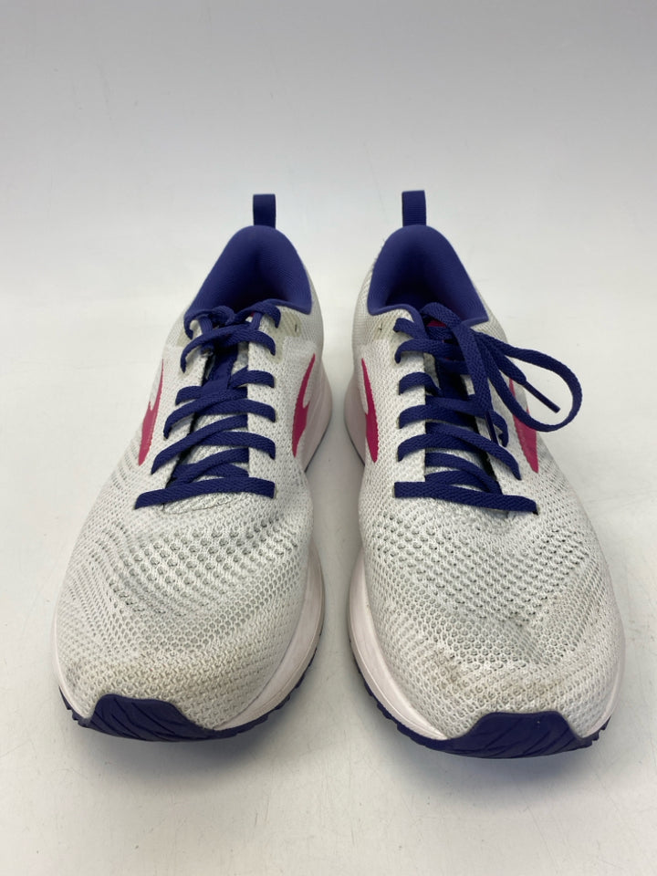 Brooks US Shoe Size 10 White Purple/Pink Lace-up Sneakers