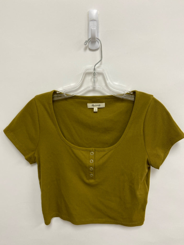 Madewell Size S Dark Olive Ribbed Cropped Ladies Top