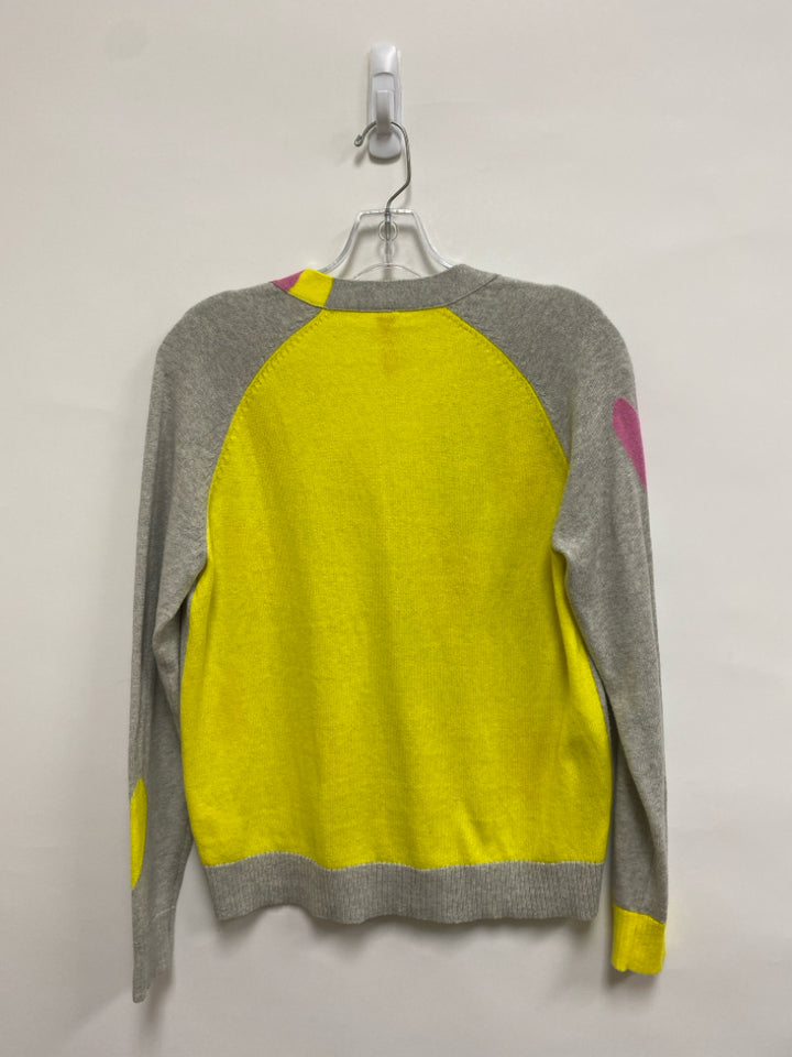 ZAKET&amp;PLOVER Size XS Gray Pink Hearts Cardigan Ladies Sweater