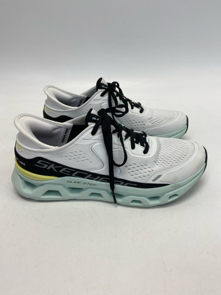 Skechers  Size 8.5 White Green/Blk Lace-up Sneakers