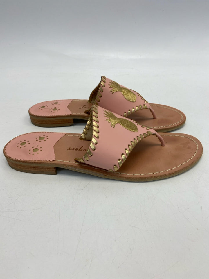 Jack Rogers  Size 9.5 Pink Gold Pineapple(s) Sandals