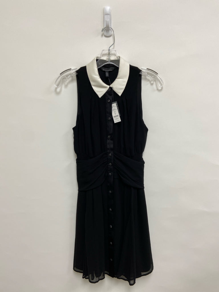 NWT Wht House/Blk Mkt Size 0 Black White Trimmed Sleeveless Ladies Dress