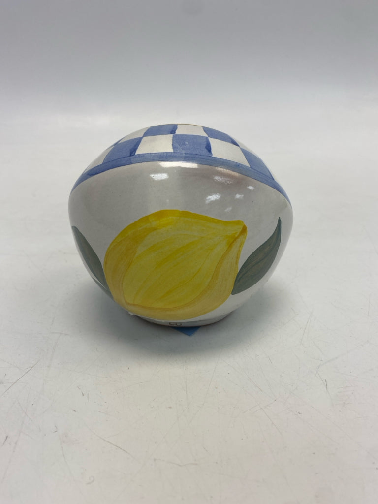 MacKenzie-Childs Blue/White Yellow Slanted Pottery Misc. Kitchen