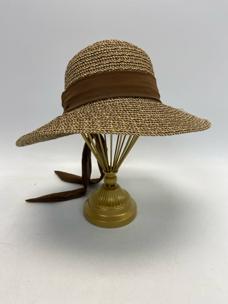 Nine West Brown Tan Woven Misc. Hat