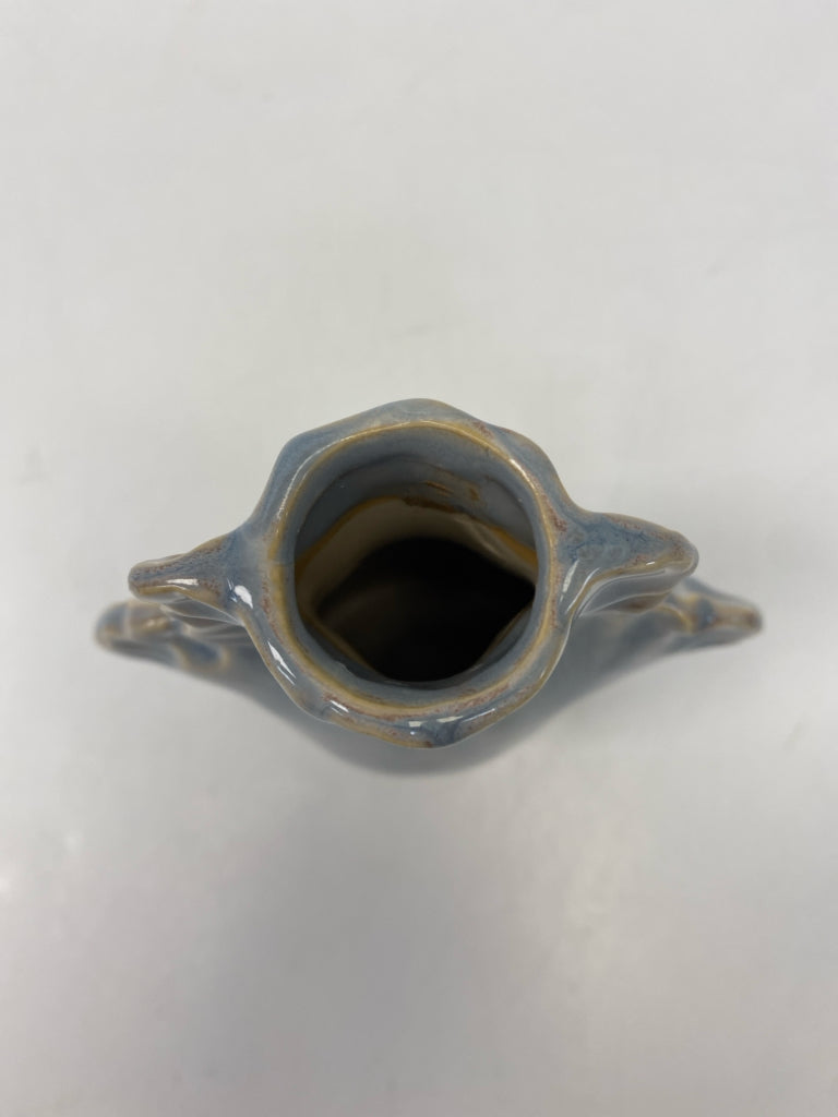 Gray Blue Mottled Ceramic Vase