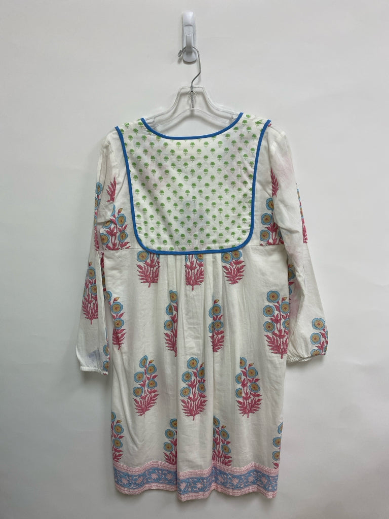 NWT Size S Cream/Green Blue/Multi Floral Ladies Dress