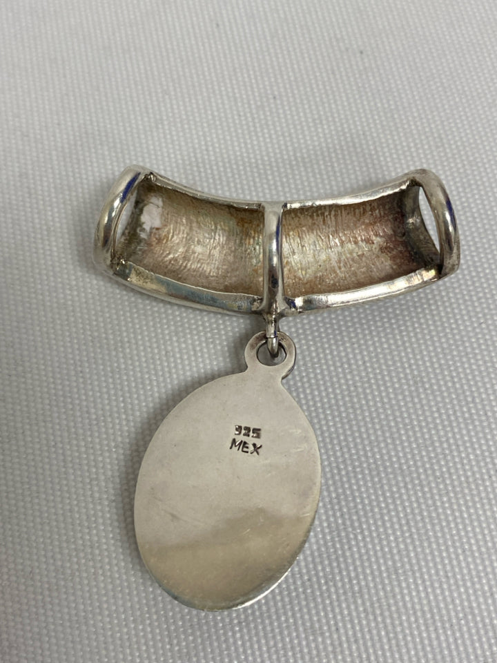 Silver Black Oval(s) Pendant