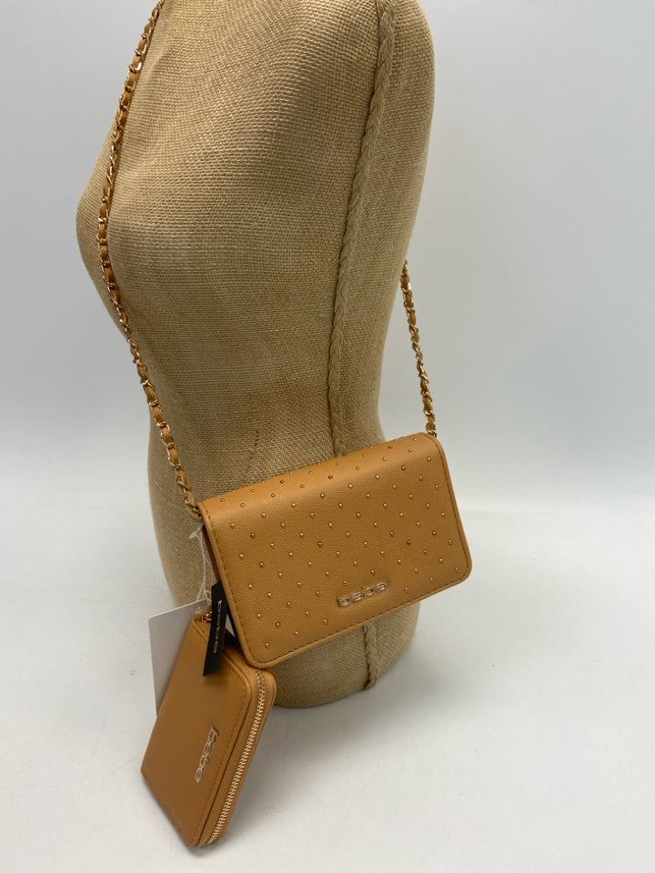 NWT Bebe Brown Gold Studded Crossbody