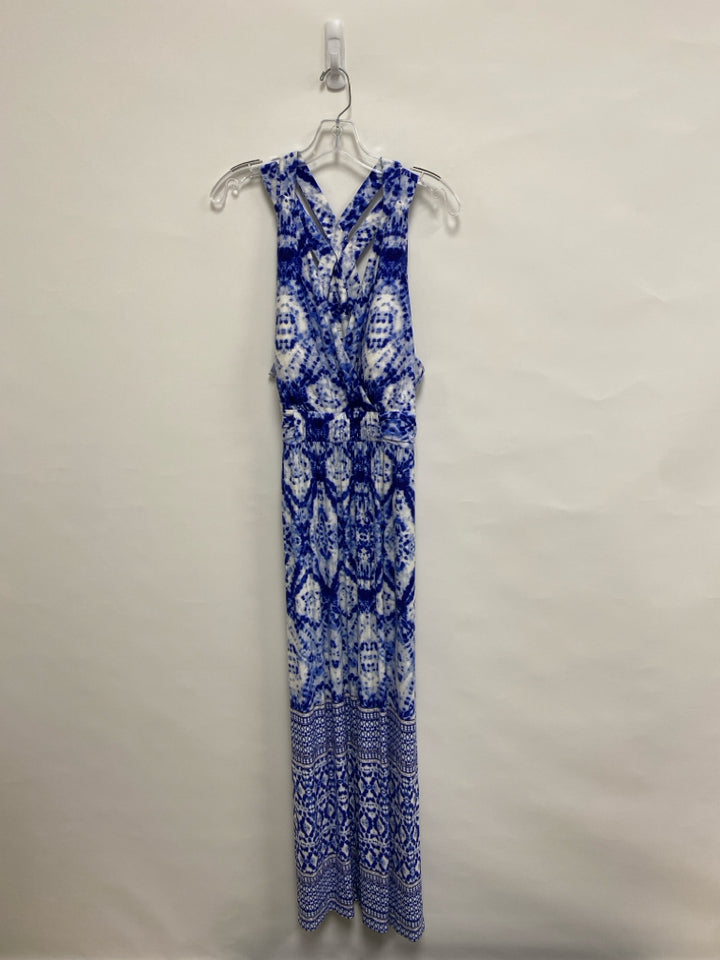 Soma Size L Blue White Tie Dye Sleeveless Ladies Dress