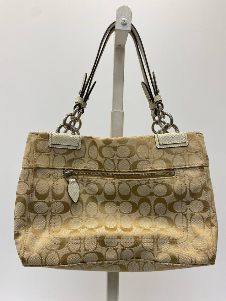 Coach  tan Cream Signature Penelope Carryall 16540