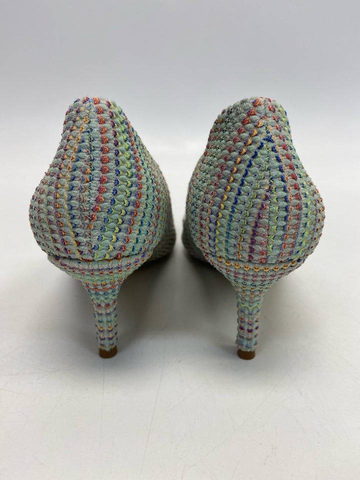 Size 6.5 Aqua Multi-Color Heels