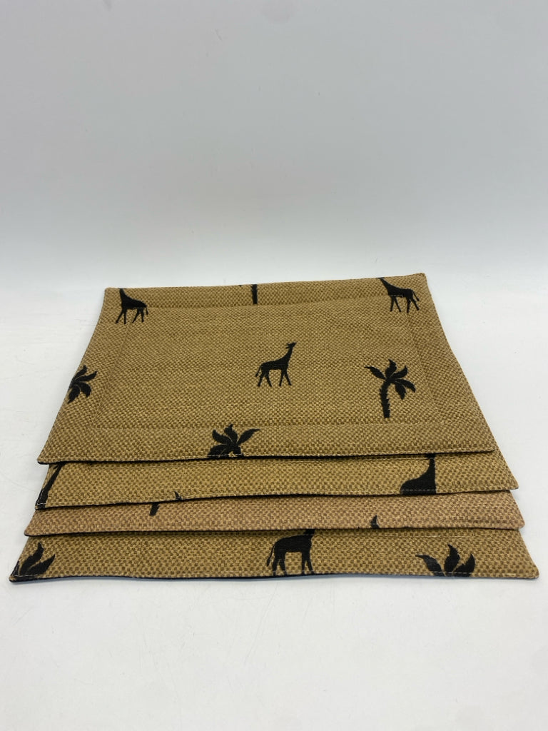 Brown Black Giraffe Placemats