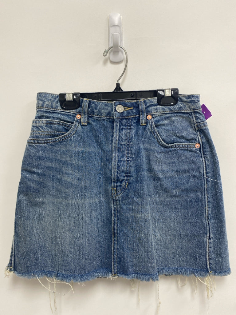 We The Free Size 25 Blue Fringe Denim Ladies Skirt