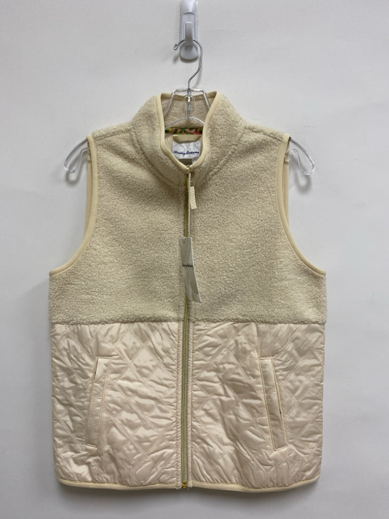 NWT Tommy Bahama Size XS Cream Texture Zip Down Ladies Vest