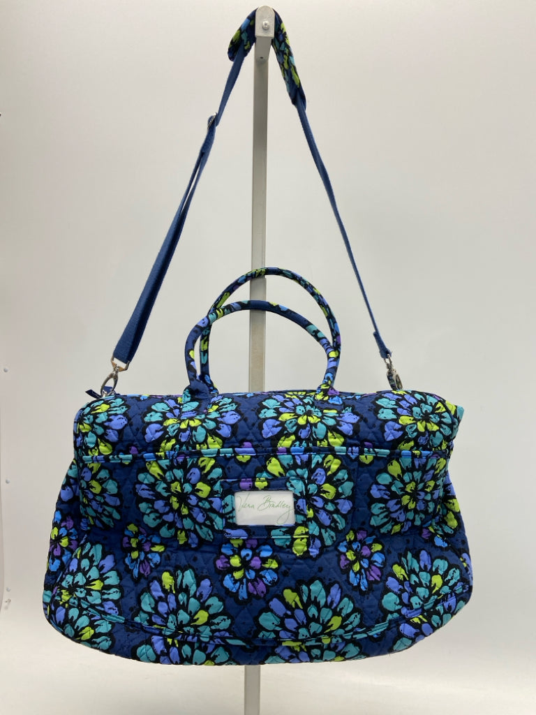 Vera Bradley Blue Green/Purple Flowers Duffle Bag