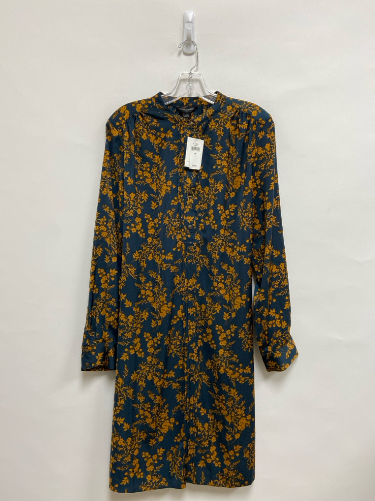 NWT Banana Republic Size 14 Navy Orange Floral Ladies Dress