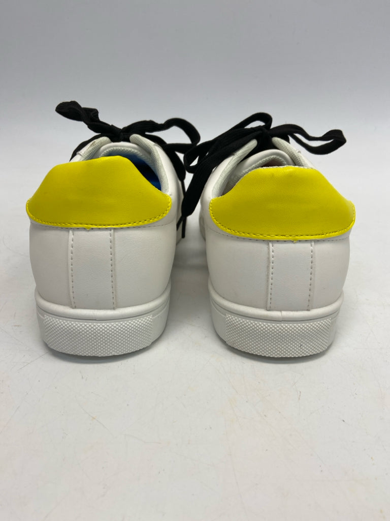 NWOT JellyPop  Size 10 White Black/Yellow Lace-up Sneakers