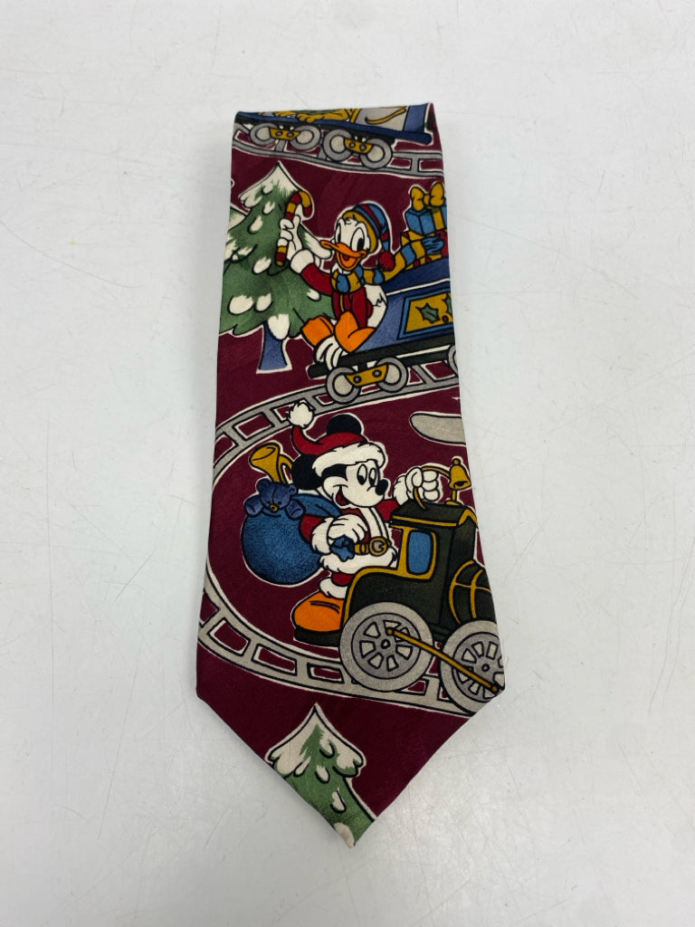 Burgundy Multi Color Mickey Mouse Christmas