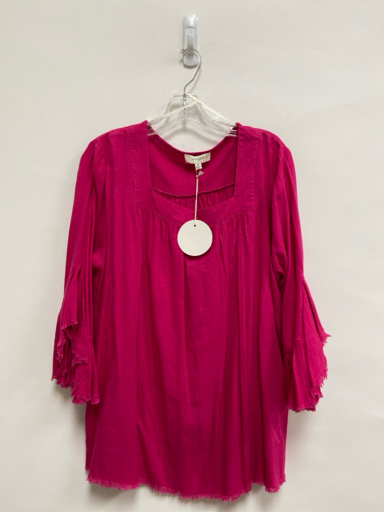 NWT Umgee  SIZE  1X Pink Fringe Plus Size Top
